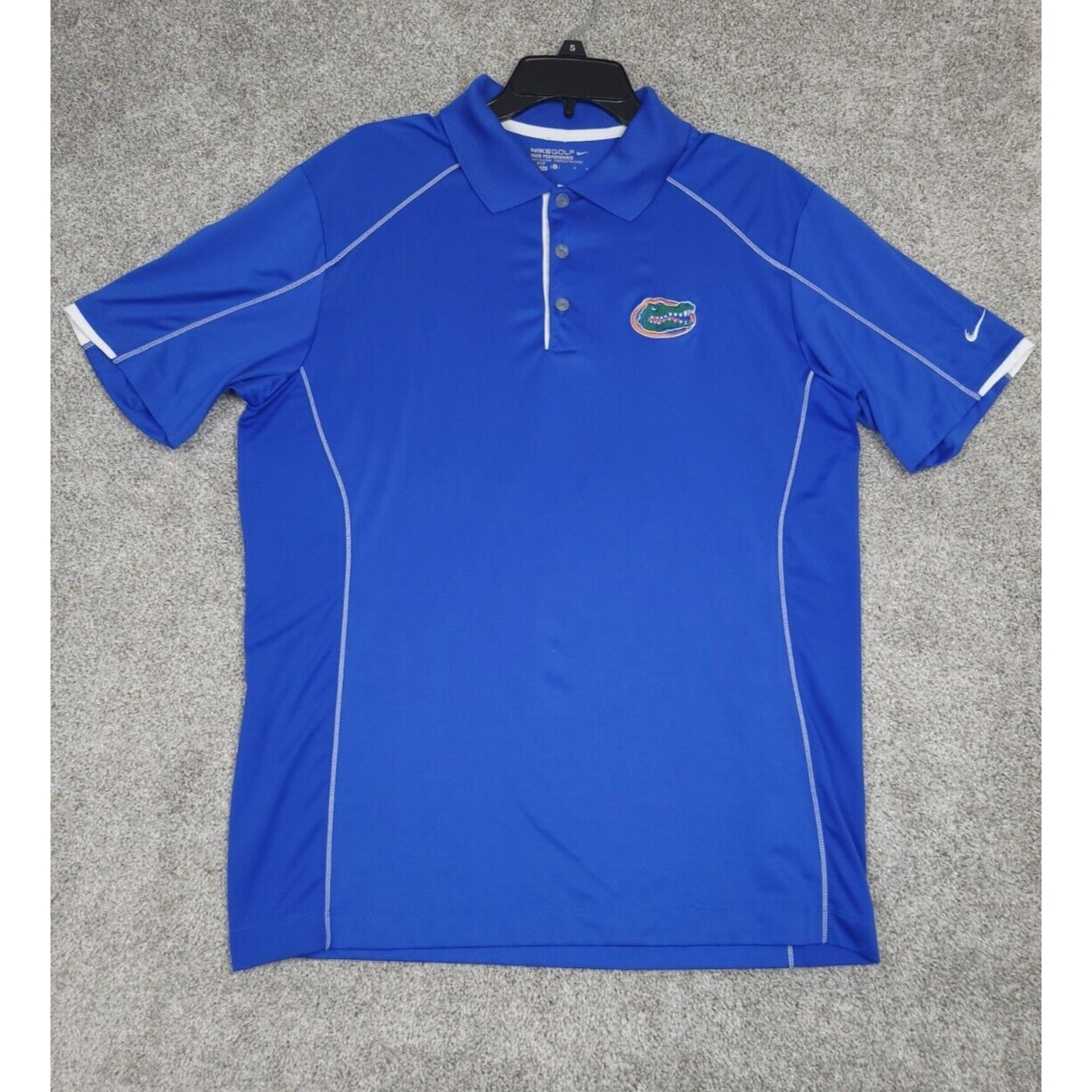 Nike Florida Gators Large Blue Golf Tour Performance Dri Fit Golf Polo Shirt